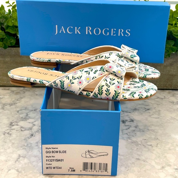 NIB Jack Rogers Gigi Bow Slide, White Daisy color, Size 7.5 - Picture 7 of 7